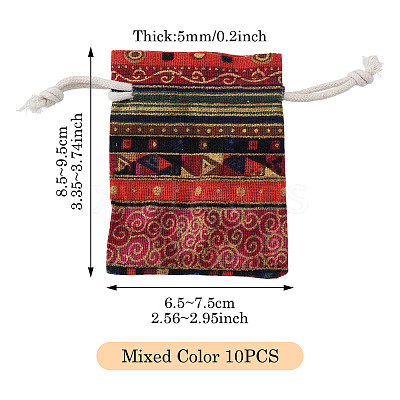 10Pcs Ethnic Style Cotton & Linen Storage Bags ABAG-TADJ0001-04B-1