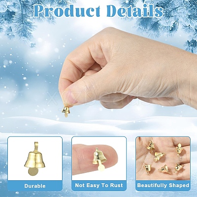 80Pcs Iron Bell Pendants HJEW-YW0001-09-1