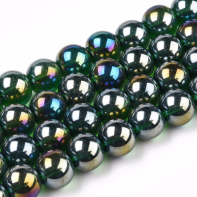 Electroplate Transparent Glass Beads Strands GLAA-T032-T4mm-AB22-1