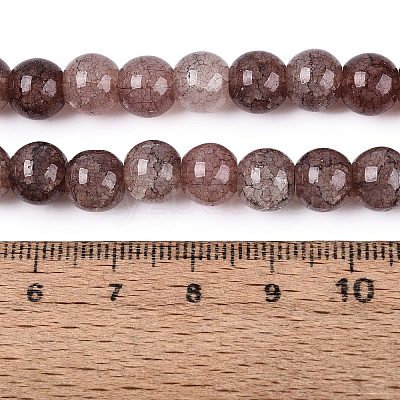 Baking Paint Crackle Glass Beads Strands GLAA-Q106-03A-17-1