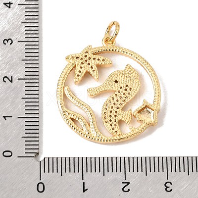 Brass Micro Pave Clear Cubic Zirconia Pendants CU-CBA6344-01G-1