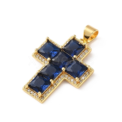 Brass Pave Cubic Zirconia Pendants CU-CBA03AF-17G-01-1