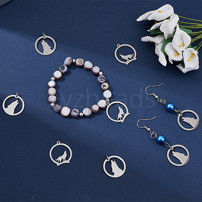 20Pcs 2 Style 201 Stainless Steel Pendants STAS-UN0028-49-1