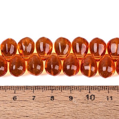 Baking Paint Transparent Glass Beads Strands GL-N005-02A-D05-1