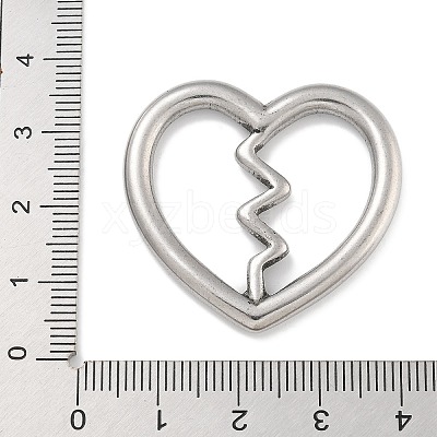 Anti-Tarnish 304 Stainless Steel Heart Linking Rings STAS-D197-24P-1