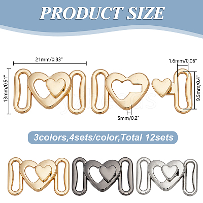 12Pcs 3 Colors Alloy Clasps FIND-AR0006-34-1