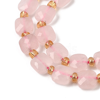 Natural Rose Quartz Beads Strands GG-CBA96AE-A10-6x6mm-1