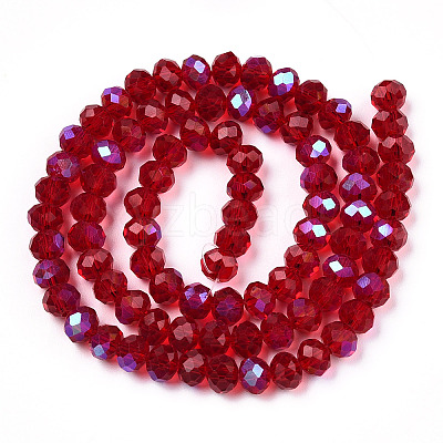 Electroplate Glass Beads Strands EGLA-A034-T6mm-L20-1