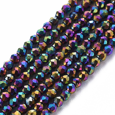Electroplated Glass Beads Strands EGLA-S174-23D-03-1