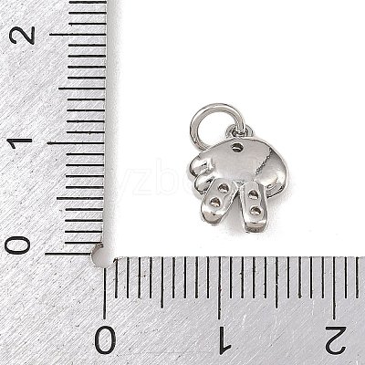 Brass Micro Pave Clear Cubic Zirconia Pendants KK-P339-19P-1
