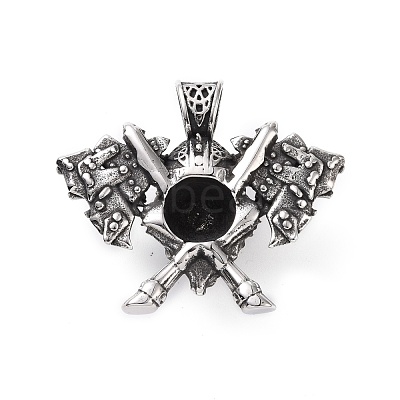Hand Polished 304 Stainless Steel Pendants STAS-J039-01AS-1