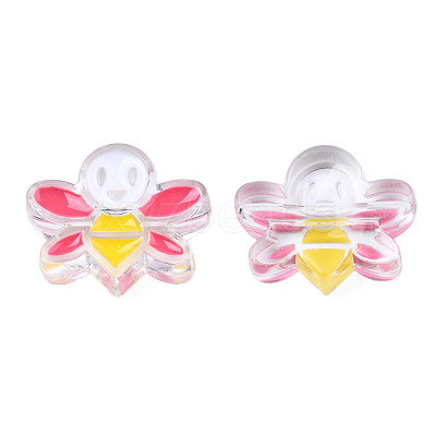 Transparent Acrylic Enamel Beads TACR-N012-007D-1