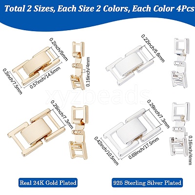 16Pcs 4 Styles Brass Watch Band Clasps KK-SC0005-97-1