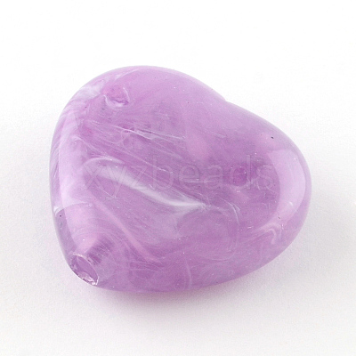 Heart Imitation Gemstone Acrylic Beads OACR-R018-15-1