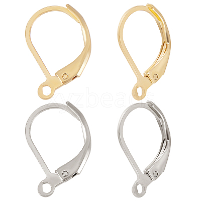 100Pcs 2 Colors 304 Stainless Steel Leverback Earring Findings STAS-BBC0001-56-1