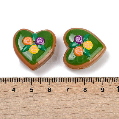 Handmade Heart Lampwork Beads Strands LAMP-P069-04B-01-1