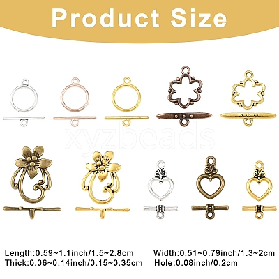 Alloy Toggle Clasps TIBEB-YW0002-03-1