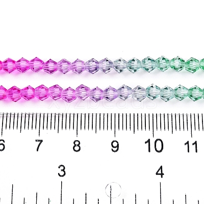 Gradient Color Baking Paint Glass Bead Strands X-DGLA-A039-T6mm-A010-1