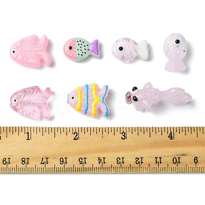 14Pcs 7 Colors Painted Glass Beads LAMP-FS0001-60-1