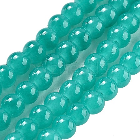 Baking Painted Imitation Jade Glass Round Bead Strands DGLA-XCP0001-23-1