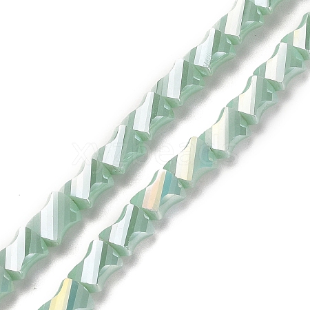 Electroplated Glass Beads Strands GLAA-G092-A-02-1