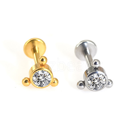 316L Surgical Stainless Steel & G23 Titanium Crystal Rhinestone Labrets for Women Men WG3A239-39-1