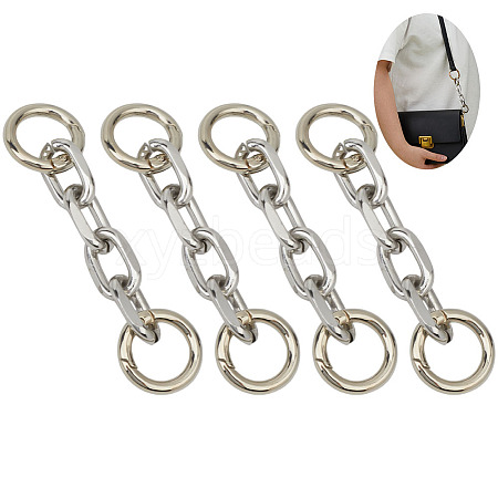 4Pcs Aluminum Cable Chain Bag Extension Chains DIY-DR0002-59D-1