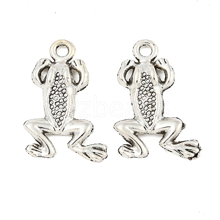 Tibetan Style Alloy Frog Pendants TIBEP-S291-05-RS-1