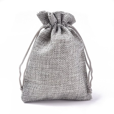 Polyester Imitation Burlap Packing Pouches Drawstring Bags X-ABAG-R004-14x10cm-11-1