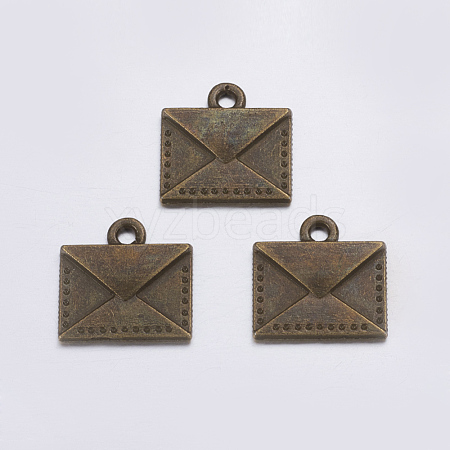 Tibetan Style Alloy Mail Charms EA10712Y-AB-1