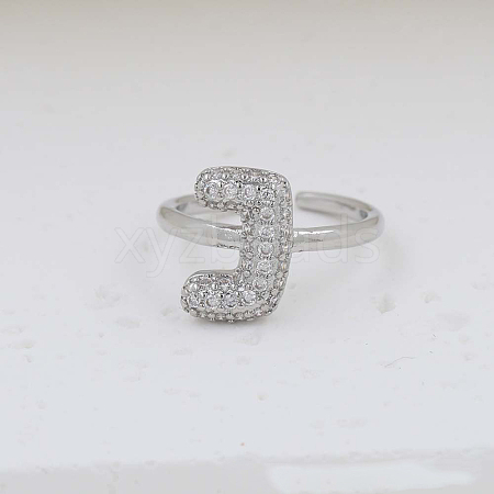 Brass Micro Pave Clear Cubic Zirconia Cuff Rings FS-WG17FF6-10-1