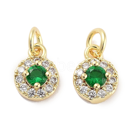 Brass Micro Pave Cubic Zirconia Charms KK-C051-12G-04-1