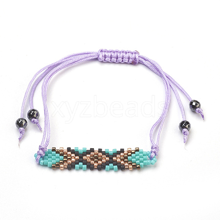 Adjustable Glass Seed Beads Braided Bead Bracelets BJEW-JB03867-02-1