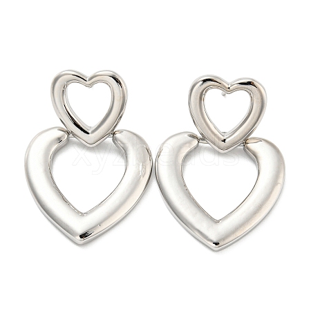 Heart Stud Earrings EJEW-G355-19P-1