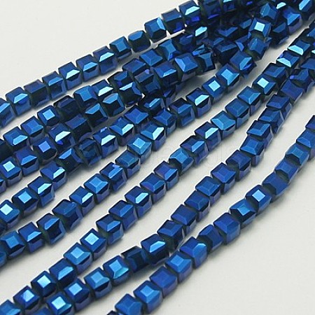 Electroplate Glass Beads Strands EGLA-D018-6x6mm-55-1