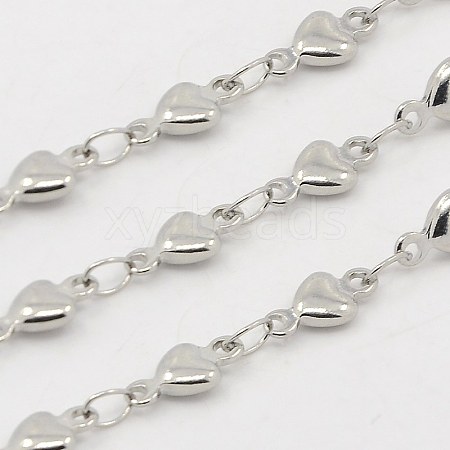 304 Stainless Steel Heart Chains CHS-K001-53-4mm-1