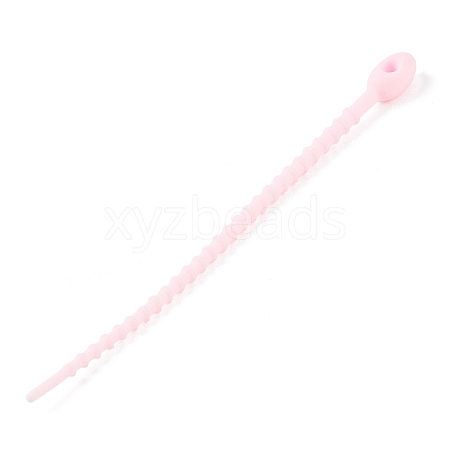 Oval Shape Silicone Cable Zip Ties AJEW-C034-03G-1