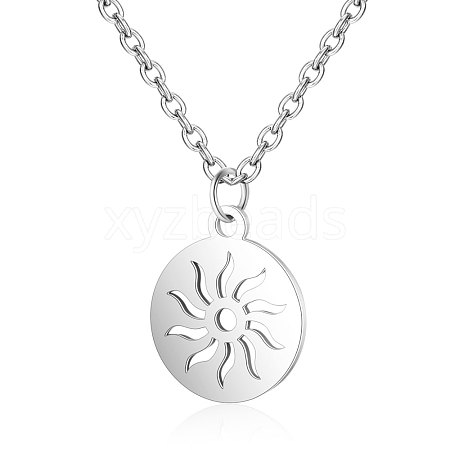 Non-Tarnish 201 Stainless Steel Pendants Necklaces NJEW-S063-TN449-1-1