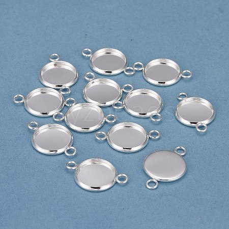 201 Stainless Steel Cabochon Connector Settings X-STAS-F191-15S-D-1