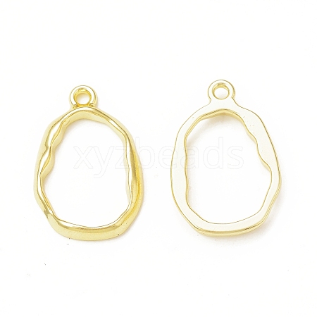 Rack Plating Alloy Oval Open Back Bezel Pendants FIND-G052-41LG-1