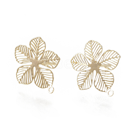 Brass Stud Earring Findings KK-S345-257G-1