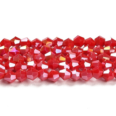 Opaque Solid Color Electroplate Glass Beads Strands GLAA-F029-P4mm-A02-1