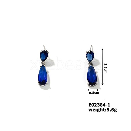 Elegant Shiny Waterdrop Stud Earrings for Women KM9584-1-1