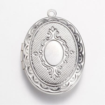 Brass Locket Pendants KK-N0116-054P-1