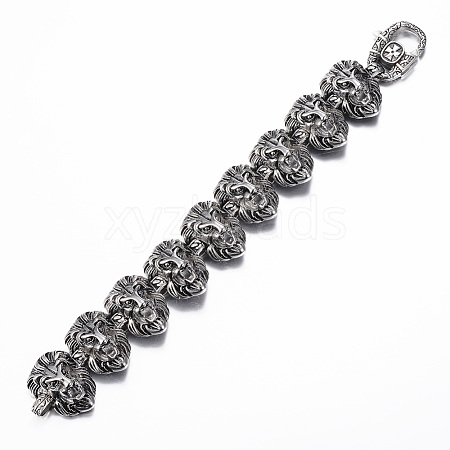 304 Stainless Steel Lion Link Bracelets BJEW-H524-10B-1