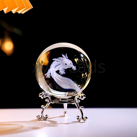 Inner Carving Glass Crystal Ball Diaplay Decoration PW-WGD9143-04-1