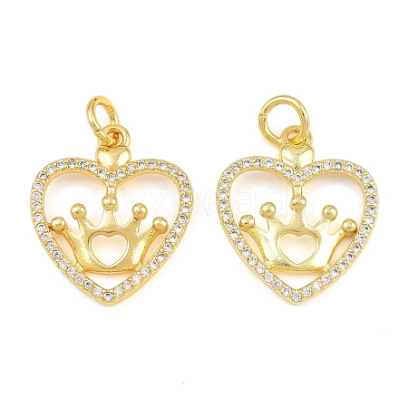 Brass Micro Pave Clear Cubic Zirconia Pendants CU-CBA3D67-05C-G-1