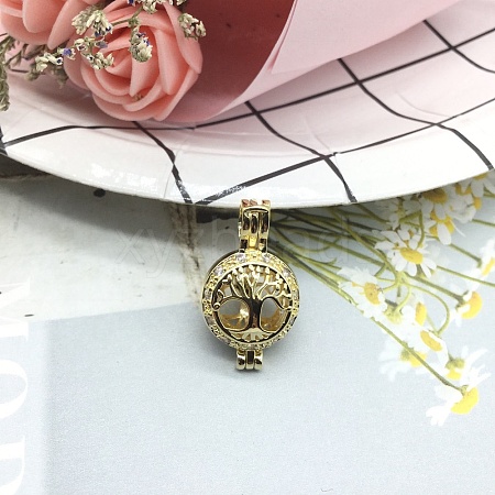 Brass Bead Cage Pendants PW-WG62928-02-1