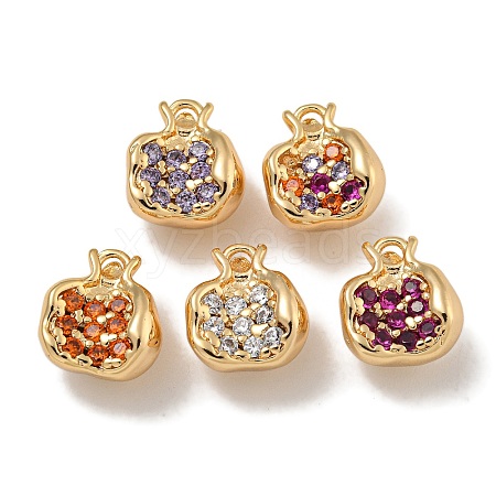 Brass Micro Pave Clear Cubic Zirconia Charms KK-U037-12G-01-1