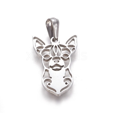 Tarnish Resistant 304 Stainless Steel Puppy Pendants STAS-F219-05P-1